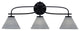 Cavella 3 Light Bath Bar, Matte Black Finish, 7" Gray Matrix Glass