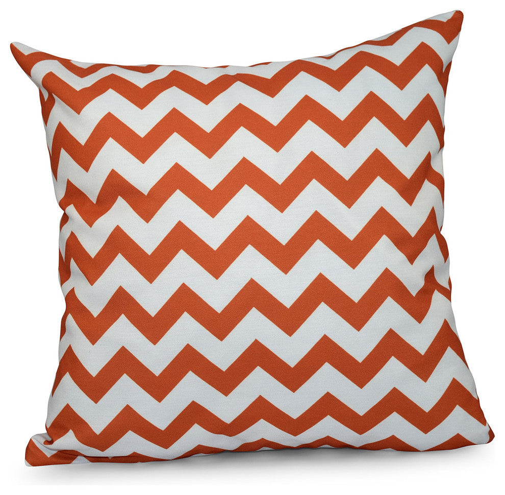 Chevron Decorative Pillow, Celosia Orange, 20"x20"