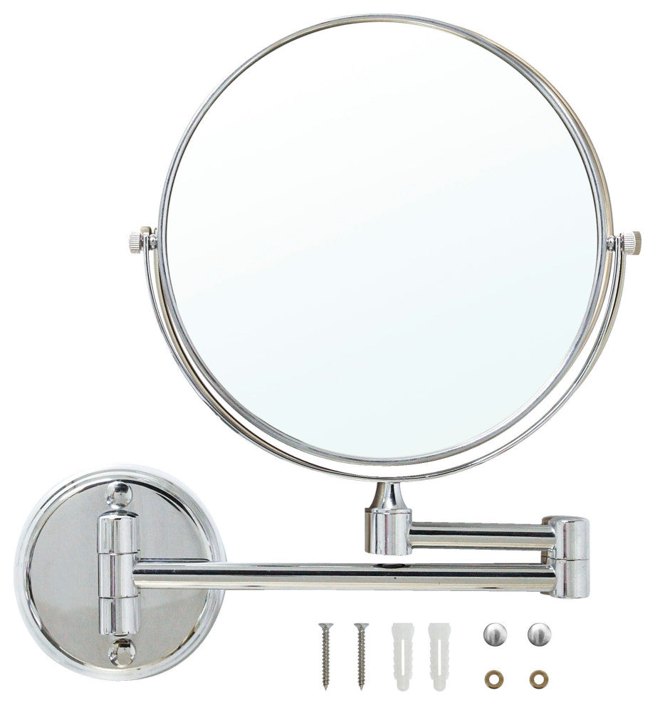 MODONA's Wall Mounted 8" Double Sided Mirror 1X-3X -, Polished Chrome