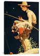 "Boy Fishing" by Norman Rockwell, 26x18x1.5"