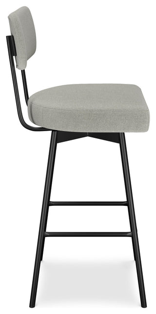 Giselle Swivel Bar Stool, Set of 2, Light Gray