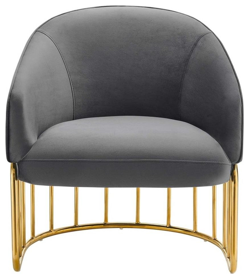 Legacy Performance Velvet Armchair, Gray