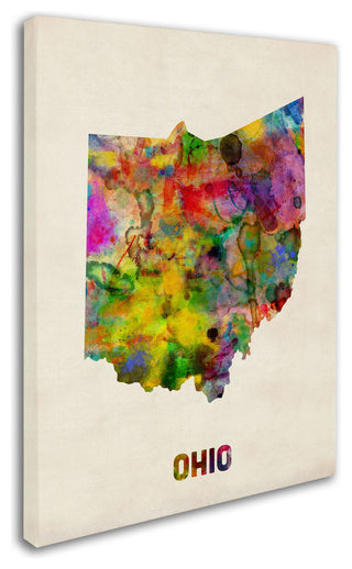 'Ohio Map' Canvas Art by Michael Tompsett