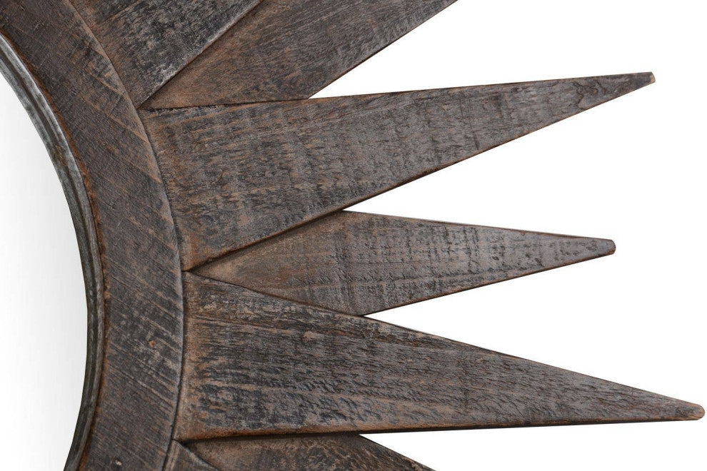 Wooden Sunburst Wall Mirror