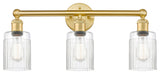 Hadley 3-Light 23" Bath Vanity Light, Satin Gold Finish, Clear Shade