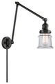 Canton Swing Arm With Switch, Matte Black, Clear, Clear