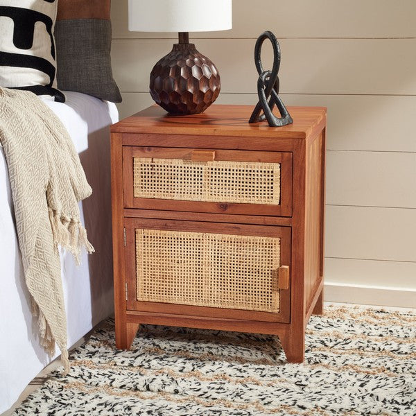 Safavieh Devon 1 Drawer 1 Door Nightstand, Natural