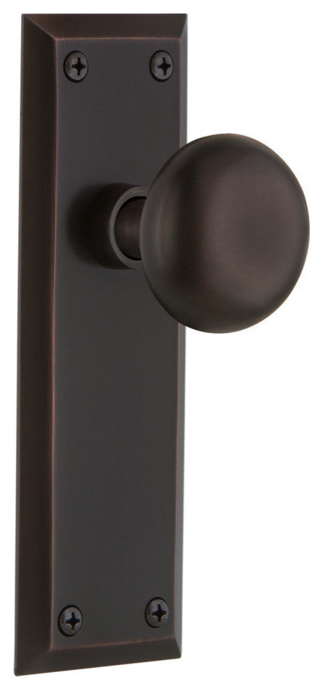 New York Plate Passage New York Knob, Oil-Rubbed Bronze, Timeless Bronze, Backse