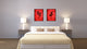 Rabbit Chinese Zodiac Red Print on Canvas with Picture Frame, 22"x29"