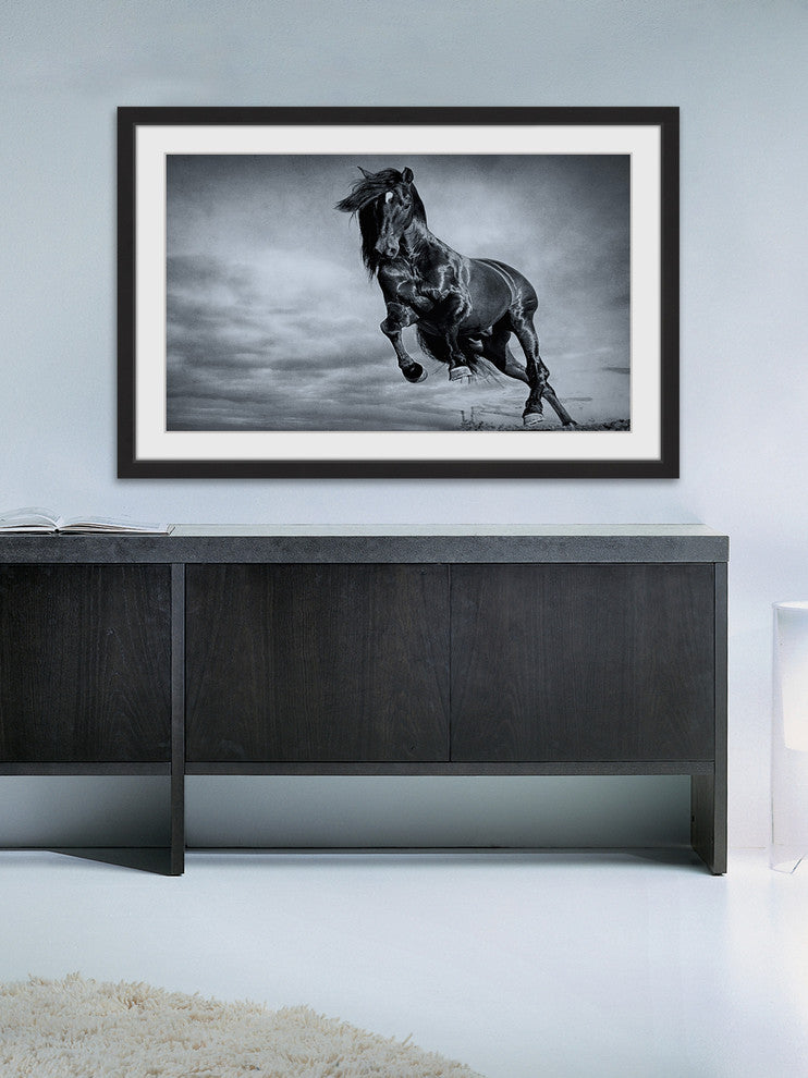 "Blue Baroque" Framed Painting Print, 30x20