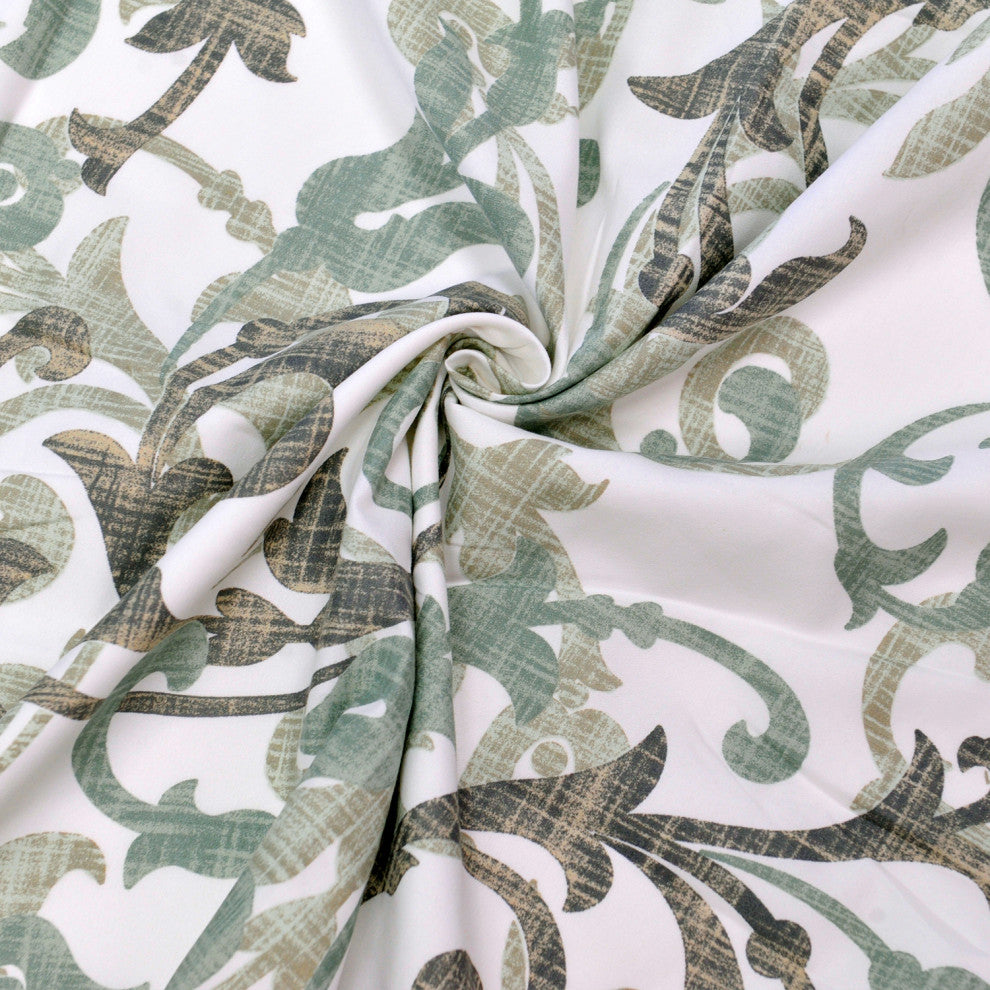 Printed Microfiber 2 Piece Curtain Set, Brown Aqua, 60" X 96"