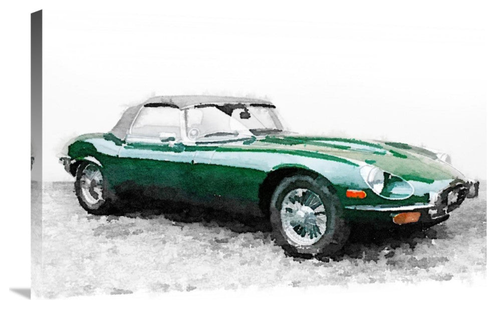 "1961 Jaguar E-Type Watercolor" Fine Art Print