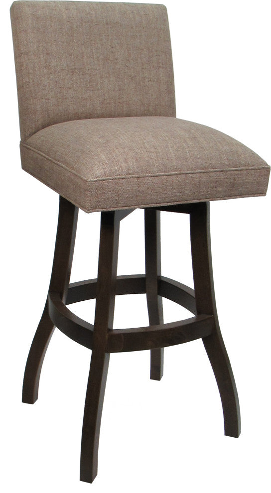 Swivel Wood Counter, Bar or Extra Tall Stool - Sommerville on S-Base, Basin Beige - Dark Walnut, 30"