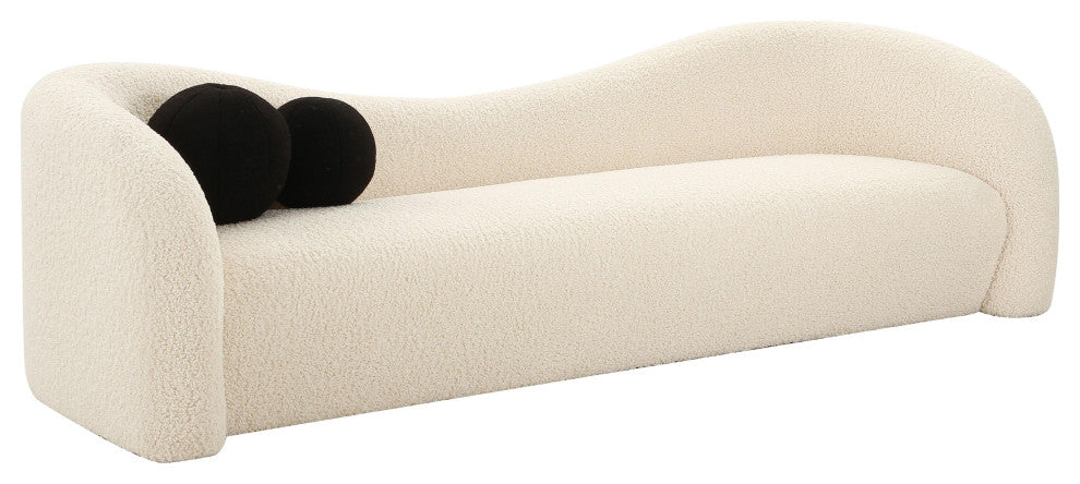 Leonie Beige Faux Shearling Sofa