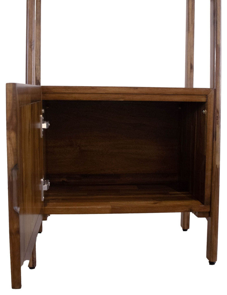 Remix Rubberwood Single Door Bookcase, Estelle Brown
