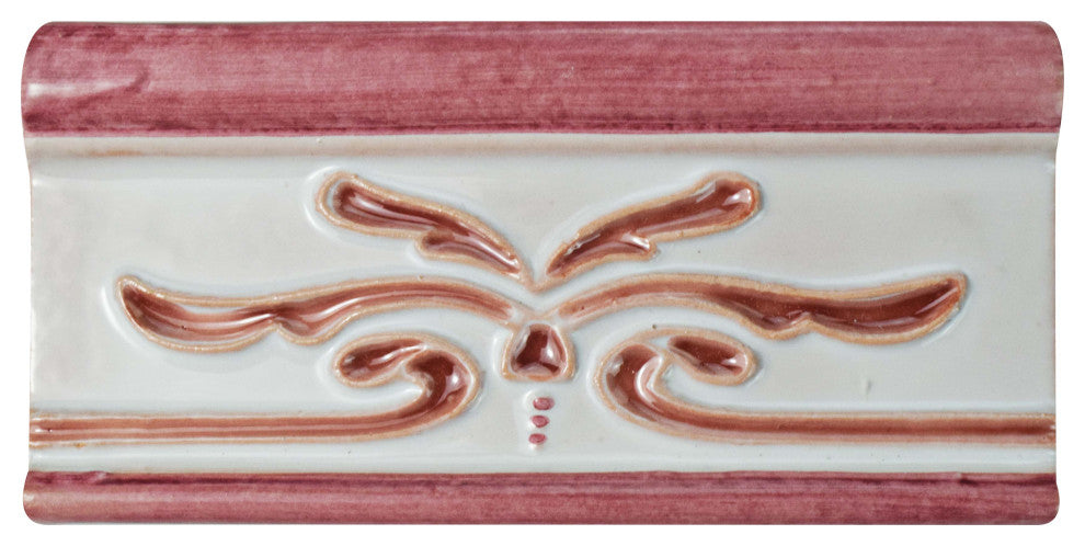 Novecento Cenefa Evoli Ceramic Wall Trim Tile, Burdeos