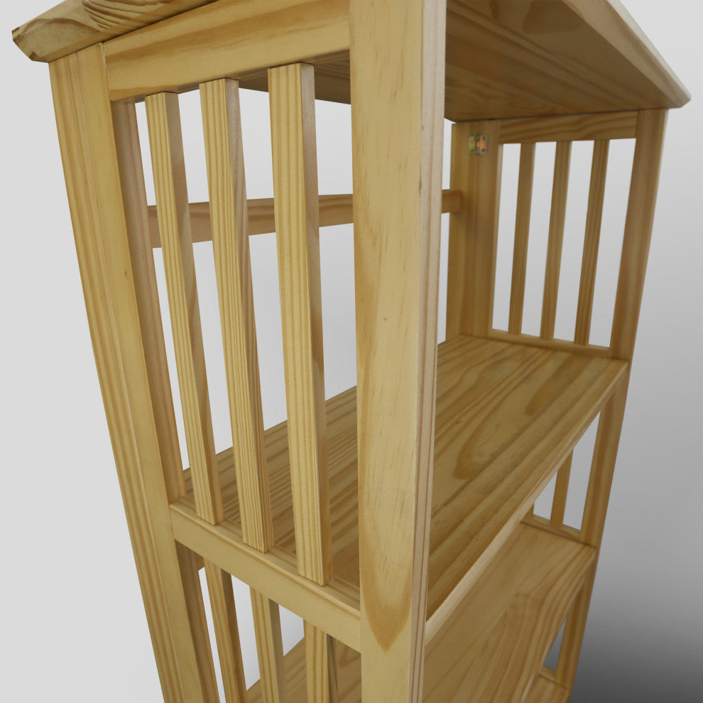 Soho Manhattan 4-Shelf Folding Bookcase 26" Wide, Natural