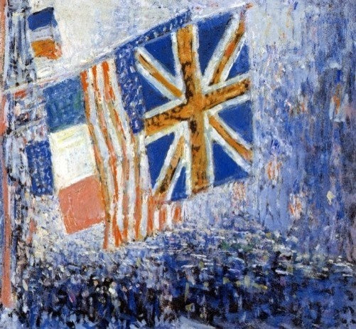 Frederick Childe Hassam The Big Parade, Gallery Wrapped Canvas Print, 20"x20"