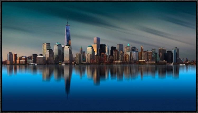 "New York World Trade Center 1" Framed Canvas Giclee by Yi Liang, 37x21"