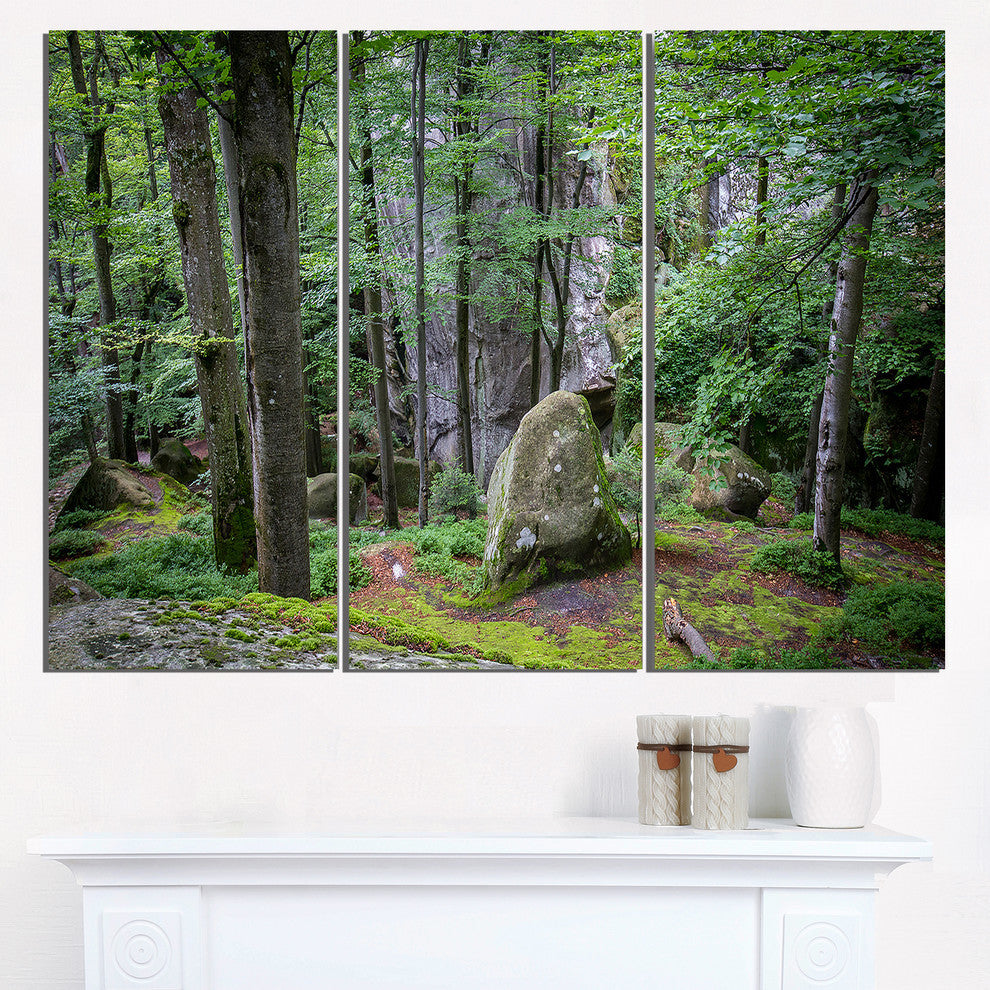 "Dense Moss Forest in Green" Metal Wall Art, 3 Panels, 36"x28"