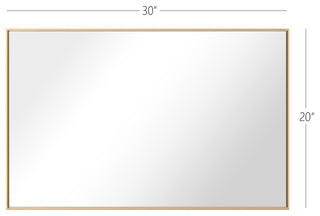 Rectangle Metal Framed Wall Mirror Bathroom Vanity Mirror, Gold, 20"x30