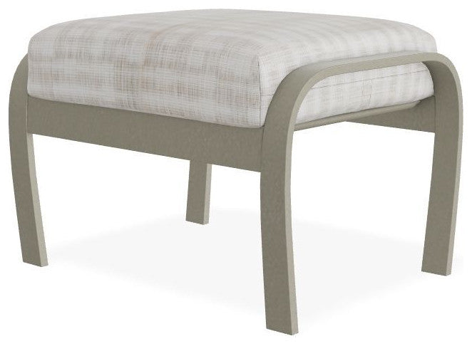 Belle Isle Cushion Outdoor Ottoman, Illusion Plaid Birch/Storm