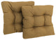 19" Squared Tufted Dining Chair Cushion, Set of 2, Wheat