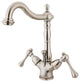 Kingston Brass Two-Handle Bathroom Faucet With Brass Pop-Up, Brushed Nickel
