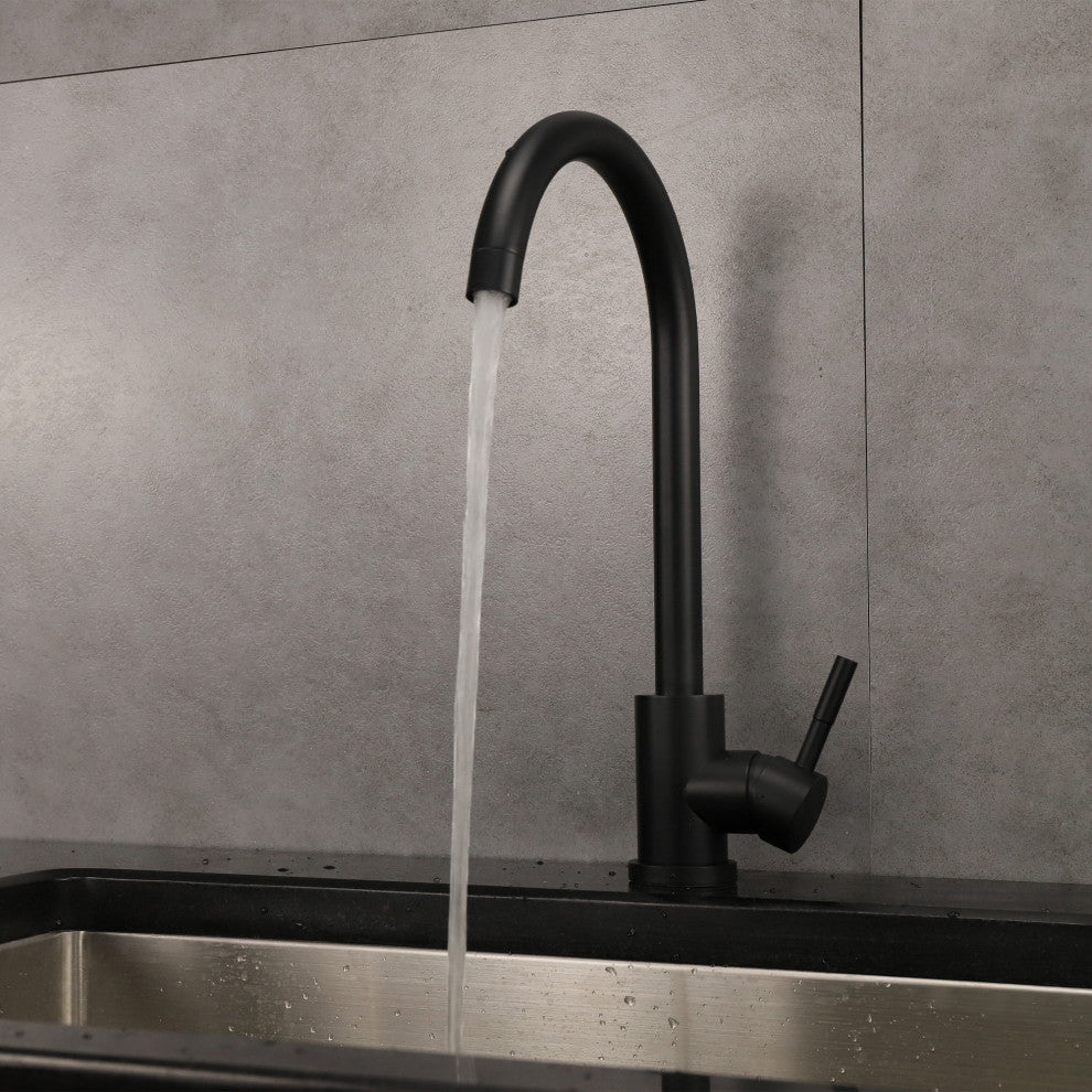Single Handle Kitchen Faucet in Black Finish