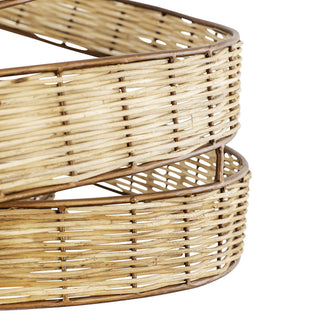 Flow 6-Lt Twist Pendant - Baguette/Natural Rattan