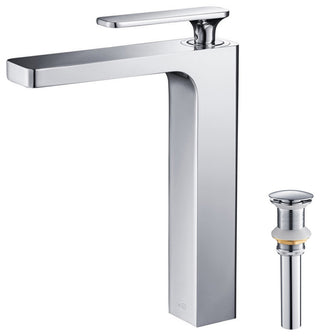 Infinity Single Handle Vessel Sink Faucet KBF1007, Chrome, W/ Drain