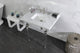 Kingston Brass LMS3030MASQ8 30" Carrara Marble Console Sink, Acrylic Legs