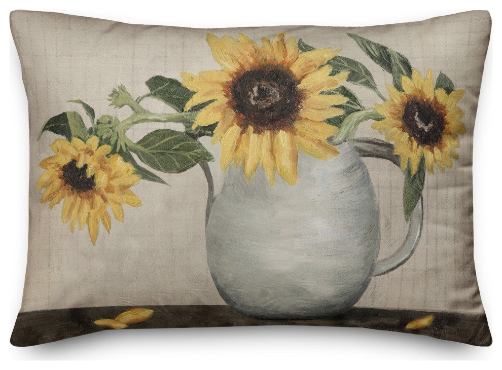 Sunflower Still Life 14"x20" Spun Poly Pillow