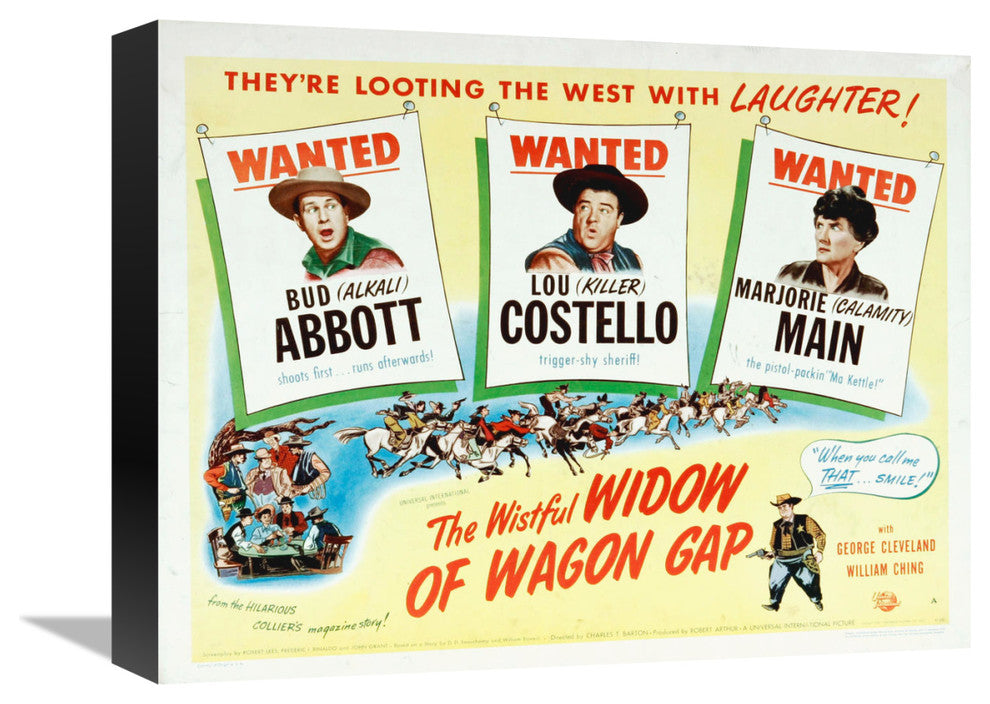 "Abbott & Costello - The Wistful Widow of Wagon Gap" Canvas Giclee, 16"x12"