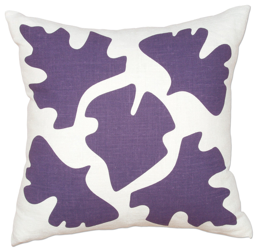 Hand Printed Linen Pillow - Shade, Purple