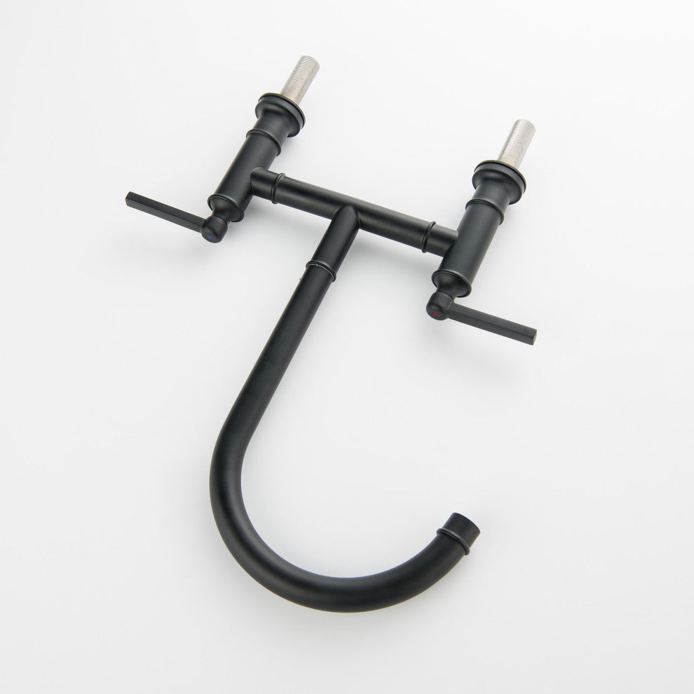 Bridge Pull Down Kitchen Faucet with Side Spray, Mattle Black