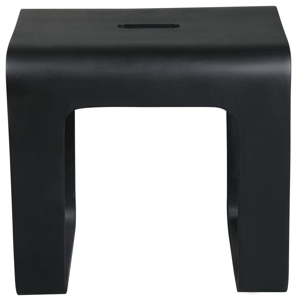 Alfi Brand Black Matte Solid Surface Resin Bathroom / Shower Stool