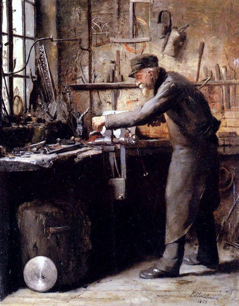 Frans Mortelmans The Carpenter, 21"x28" Wall Decal