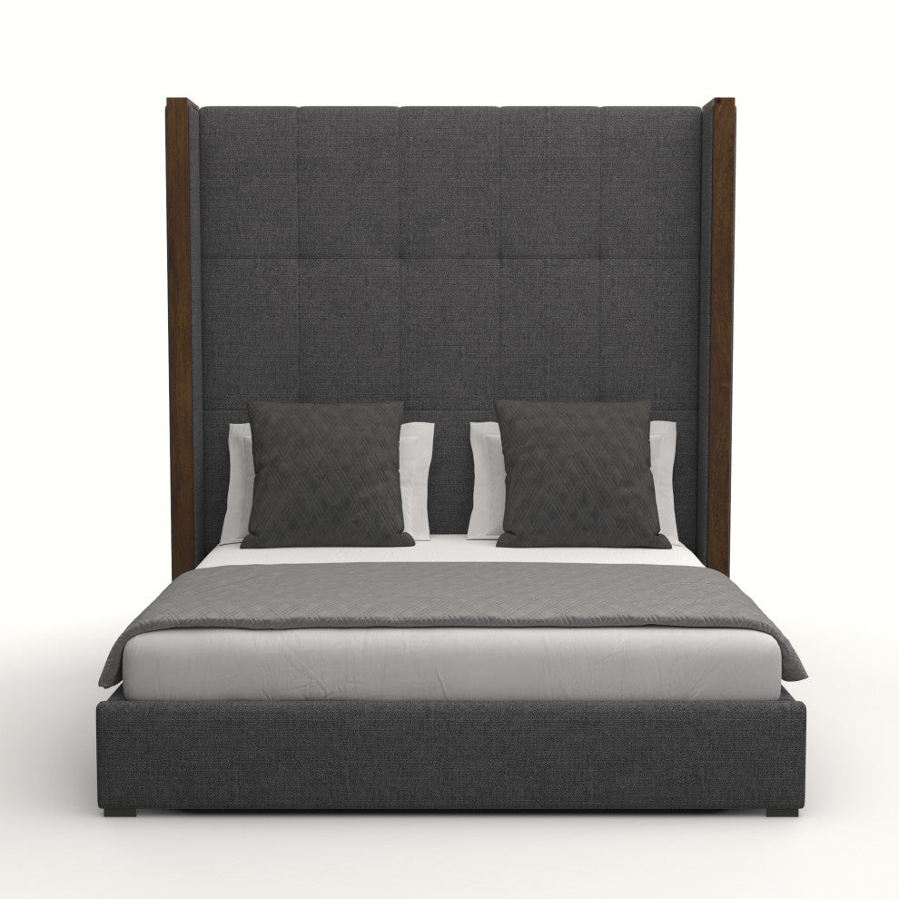 Nativa Interiors Irenne Tufted Bed, Charcoal, Ca King, High 87"