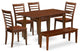 6 Pc Kitchen Dinette Set - Table And 4 Kitchen Dining Chairs Plus Bench