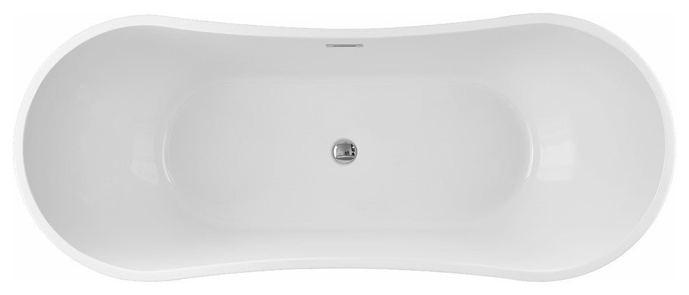 Vanity Art 71" Freestanding Acrylic Soaking Bathtub