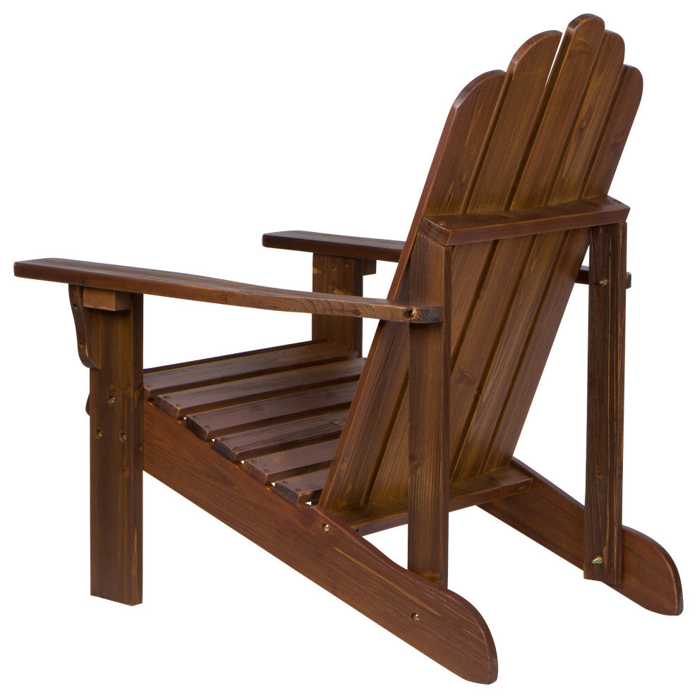 Shine Company Marina II Adirondack Chair With Hydro-Tex Finish, Oak