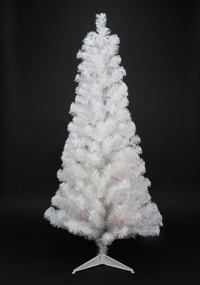 4'x24" Slim Tinsel Artificial Christmas Tree, Unlit, White
