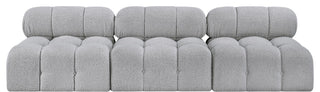 Ames Boucle Fabric Modular Sofa, Grey, 3-Piece: 3 Armless Chair