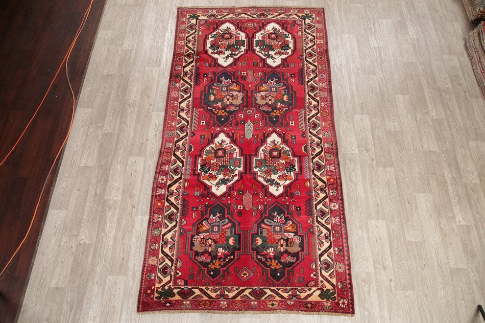 Consigned, Handmade Persian Traditional Oriental 10 ft Vintage Rug, Red, 5'x10'