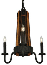 17 Wide Barrel Stave Madera 3 Light Chandelier