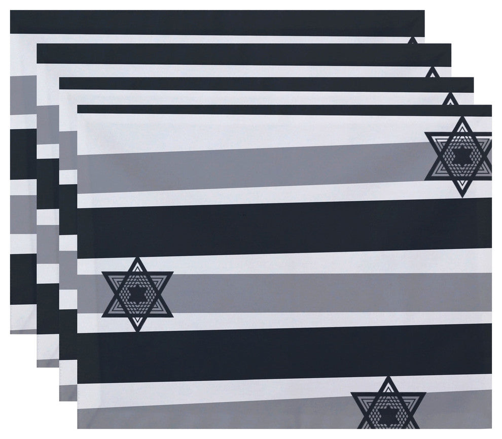 Decorative Holiday Placemat, Set of 4, Stripe, Gray