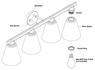 Vaxcel Lighting W0407 Vermont 4 Light 32"W Vanity Light - Matte Black / Satin