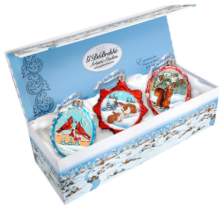 Forest Play, Set of 3 Ornament