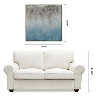 Blue Shadow Abstract Textured Metallic Hand Painted Wall Art by Martin Edwards